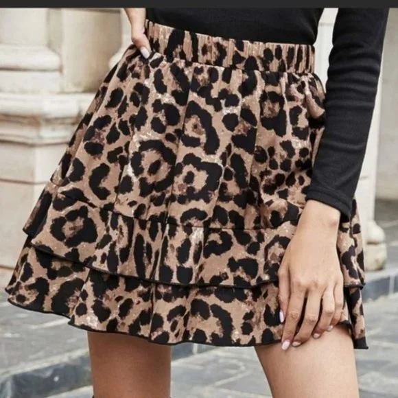 Contemporary All over leopard Print Ruffled mini S - Picture 2 of 7